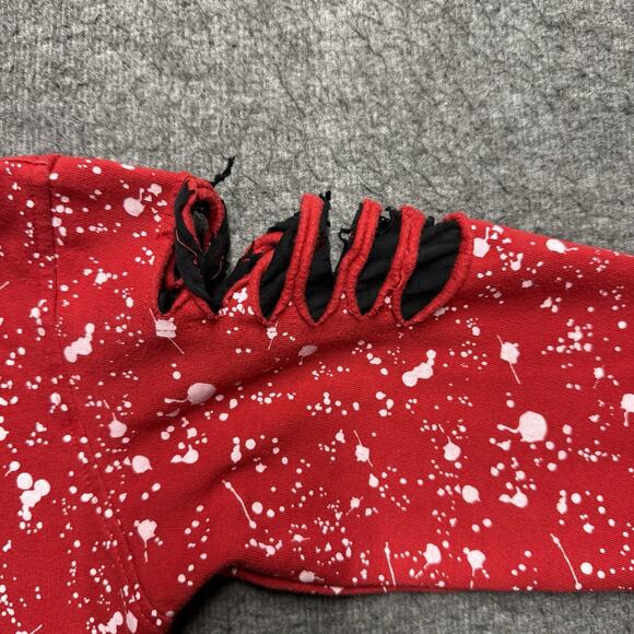 Switch Remarkable Chicago Bulls Hoodie Youth XL 7 Red Splatter Paint Long Sleeve - Picture 6 of 9